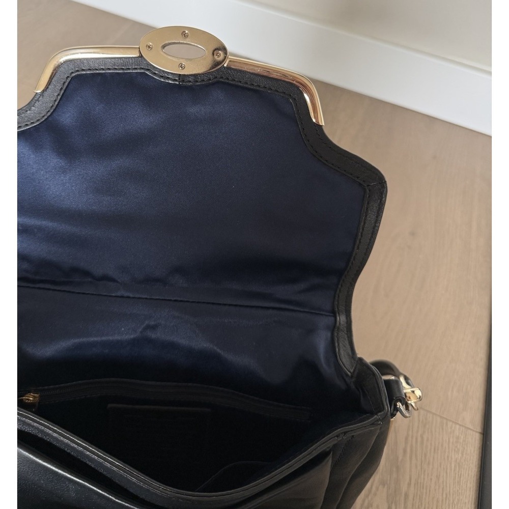Coach 2013 Sadie Madison Black Leather‎ Turnlock Flap Crossbody Bag 26624 VTG - Picture 3 of 5